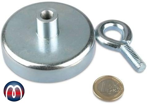 Neodym Ösenmagnet Ø 75 mm Magnetöse (NdFeB) Zink - hält 160 kg