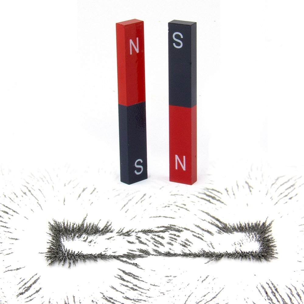 Educational Alnico Bar Magnet Red / Blue rectangular 60 x 10 x 5mm 400°C
