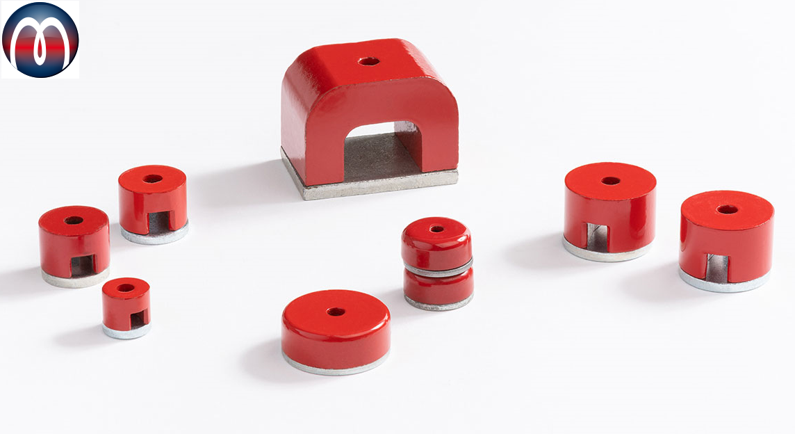 Imánes de Álnico (AINiCo), Imánes botón de alnico rojos redondos, Imánes permanentes de aleación alnico, Imán integral en forma de herradura de aluminio-níquel-cobalto AlNiCo lacado rojo