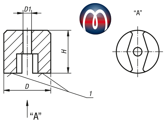 Magnet Knopfmagnet Alnico Rot Rund Ø 25 mm, D1=5,4, D=25 - hält 4 kg