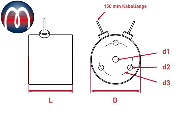 Elektro-Haftmagnet, Elektromagnet freie Anschlüsse 12V - 24V