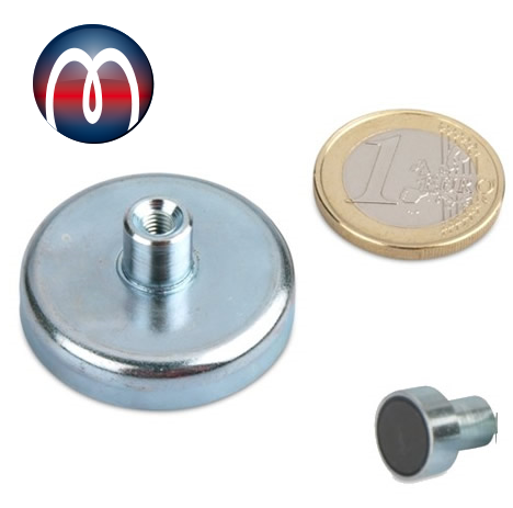 Ferrit Flachgreifer Ø 32,0 mm x 7,0 mm mit Gewindebuchse M4 x 8 mm - hält 8,0 kg