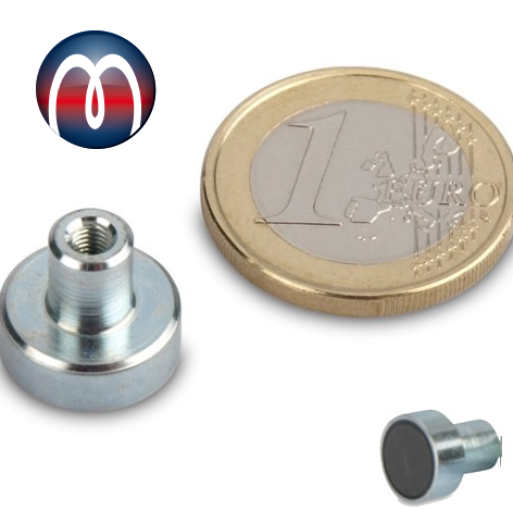 Ferrit Flachgreifer Ø 13,0 mm x 4,5 mm mit Gewindebuchse M3 x 6 mm - hält 1,0 kg