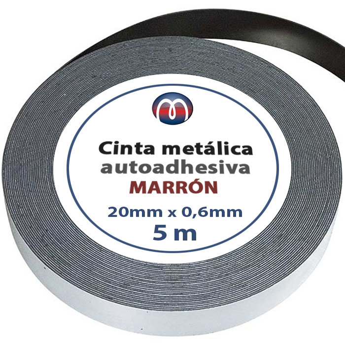 Ferroband Eisenband Selbstklebend Roh Braun 20 mm x 0,6 mm x lfm. 5 m Eisenfolie unbeschichtet - mit Premium-Kleber