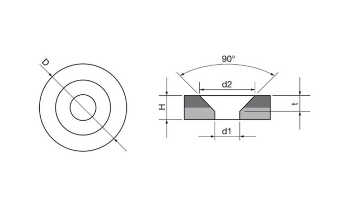 Anello Magnetico foro svasato Ø 18 x 4,3 x 5 mm Neodimio S-pole NdFeB N35 - tiene 4,3 kg