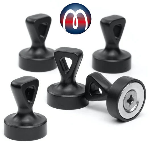 5 X Aimants De Bureau En Néodyme Avec œillet 17 X 22 Mm - Bleu - Force D'adhérence 3,5 Kg - 5 Pièces - Aimants Puissants Pour Tableau D'affichage