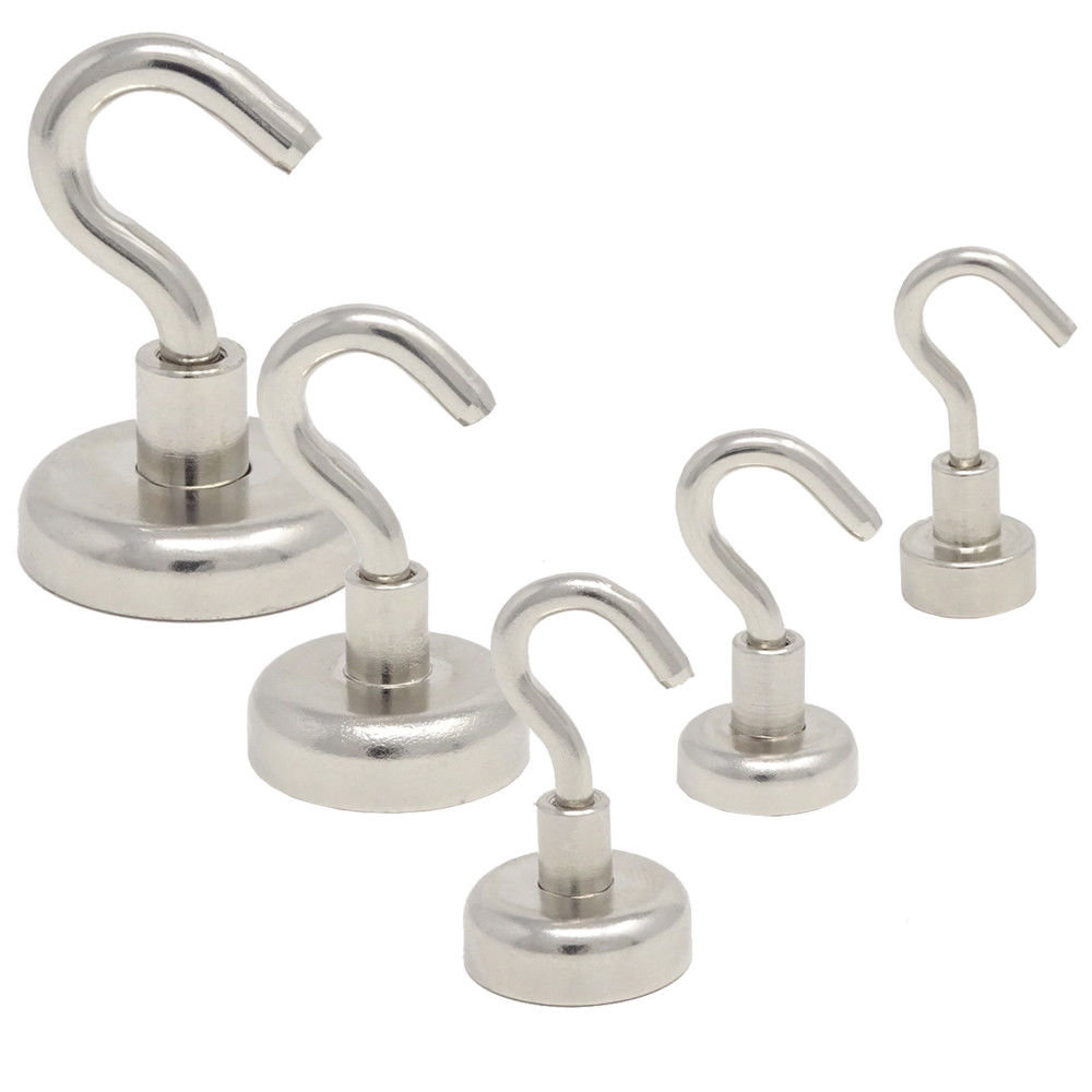 25mm-12St/ück Magnethaken-Neodym Magnethaken,Magnet Haken,Magnete mit Haken,Super Starker Neodym Magnetischer Haken Einsatzbereich K/üche Badezimmer Garage B/üro Magnet Haftkraft 40 LBS