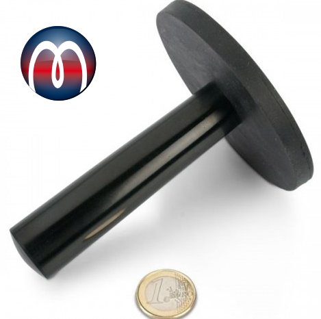 Magnetsystem Neodym Gummimantel, mit Griff Ø 43 mm - 88 mm - hält 10 kg - 55 kg