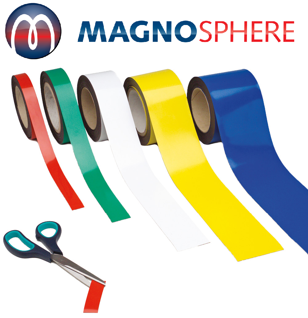 Magnetband Magnetstreifen Kennzeichnungsband farbig - 0,85 mm x 50 mm x 5 m - Rolle
