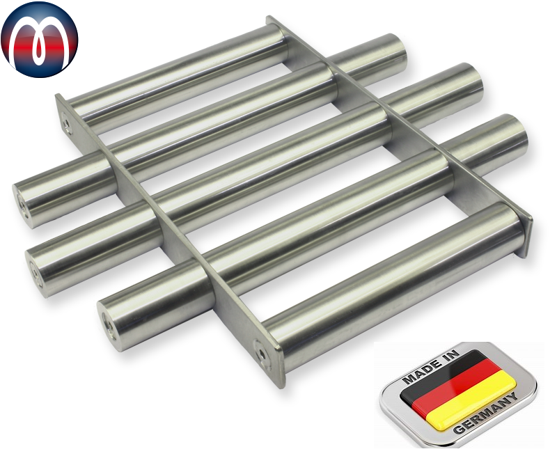 Magnetgitter, Filtergitter rund ⌀ 300 mm x 35 mm mit Edelstahlgehäuse und 5 Neodym Filterstäben