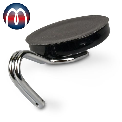 Neodym Magnethaken Magnet mit Haken drehbar Ø 38 mm, Schwarz - hält 30 kg