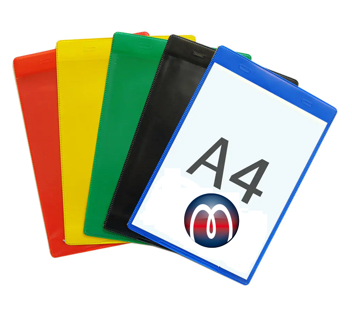 Magnetische Kennzeichnungstasche Einstecktasche Infotasche im Format DIN A4 - 5 Stück