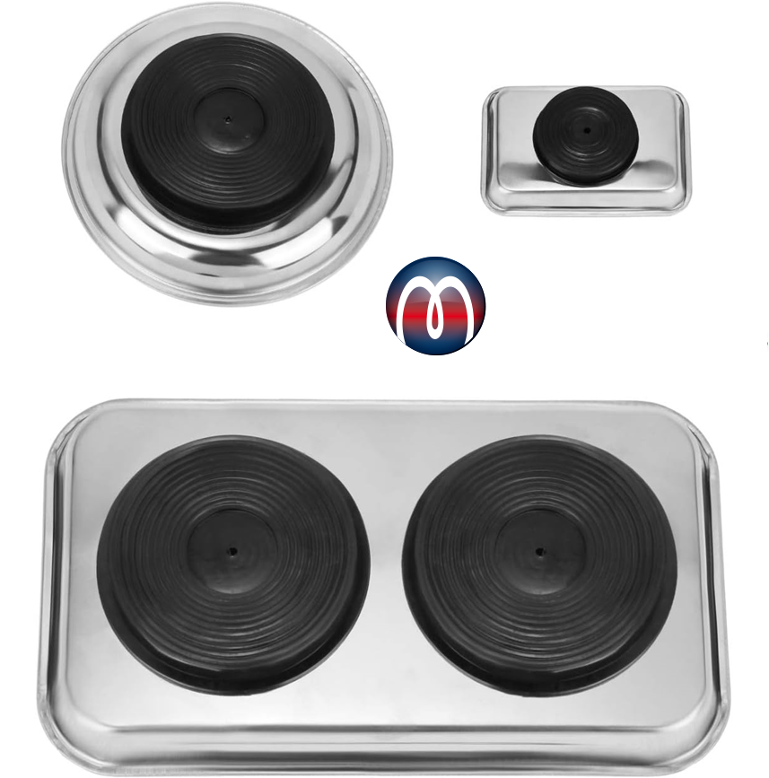 Magnet Werkzeugschale Edelstahl Ø 15 cm, gummierte runde magnetische Ablage Magnetteller