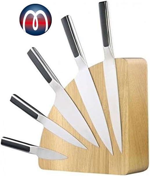 Magnetic Oak knife block 24,6 x 8,1 x 24,7 cm Magnablock holds