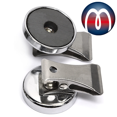 Magnetklammer 2,5 cm x 1,0 cm Magnet Clip aus Metall, Magnet-Halter-2-er Set, runde Form - hält 300 g