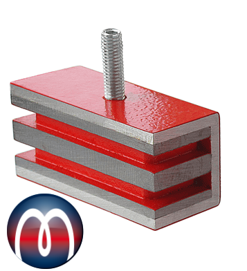 Permanent-Magnetgelenk 3-seitig 60 mm x 25 mm x 29 mm magnetisch, Ferrit - hält 12 kg