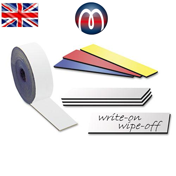Dry Erase Magnetic Strip Roll - 1 Inch X 100 Feet White Write-On/Wipe-Off Magnet
