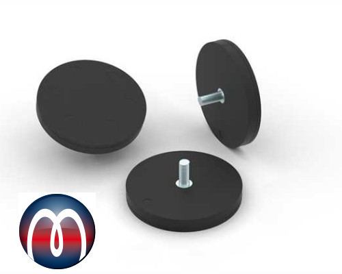 Magnet assembly NdFeB rubber coat with external thread - Magnosphere