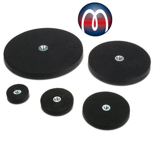 Base Magnetiche in Neodimio gommato con filettatura interna, Magnete piatto con filettatura interna in NdFeB rivestiti di gomma, magneti di vaso rivestiti di gomma, magneti di serraggio rivestiti di gomma, magneti di gomma rivestiti con filetto interno magneti rivestiti di gomma rivestiti con magneti di tenuta con filetto di vite interno, Magnete piatto neodimio con filettatura interna con rivestimento di gomma