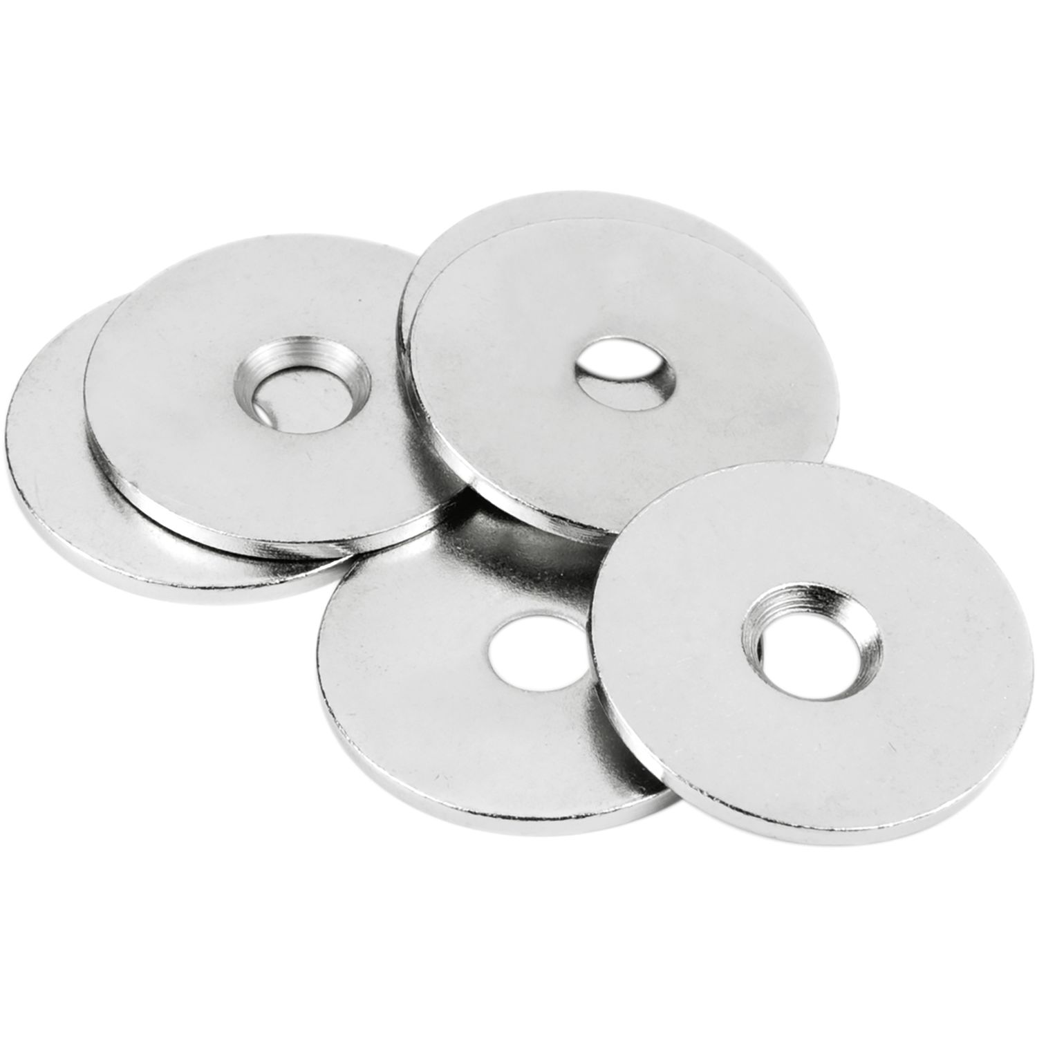 Metallscheibe selbstklebend weiß Ø 50 mm x 2,5 mm verzinkt Gegenstück für  Magnete