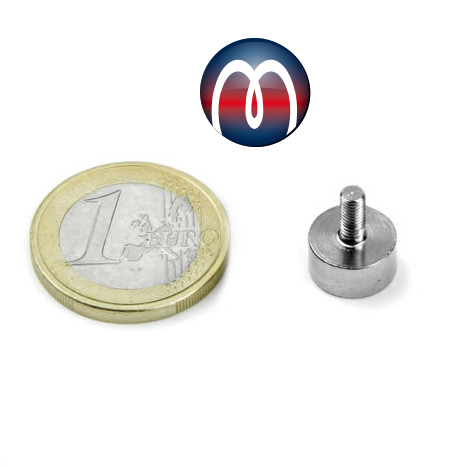 Magnete al neodimio con base Ø 10 mm con gambo filettato M4 x 8 - tiene 2,5  kg⭐⭐⭐⭐⭐ | Magnosphere Shop
