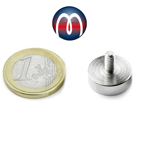 Magnete Al Neodimio Gommato 88mm Con Attacco M6 - Potenza 42kg - Magnet-Kauf