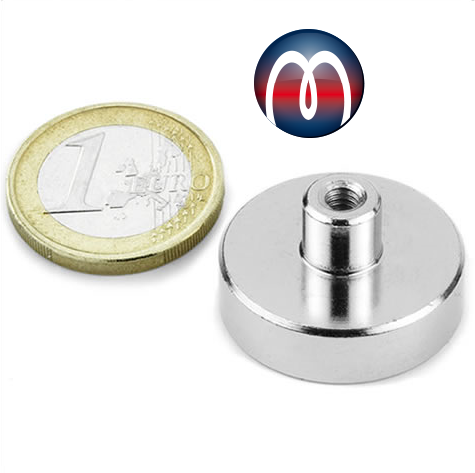 Aimant plat Ø 25 mm avec filetage intérieur en Néodyme M4 - tient 20  kg⭐⭐⭐⭐⭐ | Magnosphere Shop