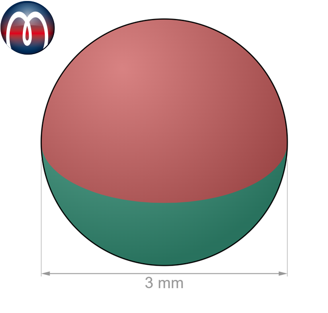 Neodym Kugelmagnet Ø 3 mm NdFeB N40, Magnetkugel, Nickel -  hält 130 g