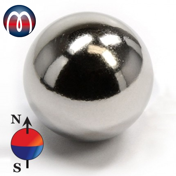 Neodym Kugelmagnet Ø 40 mm NdFeB N40, Magnetkugel, Chrom - hält 23 kg