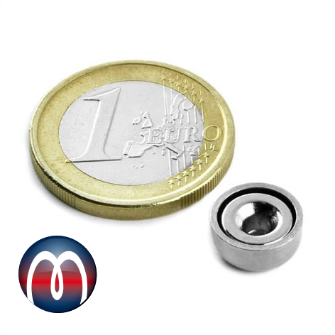 Magnete Calamita Al Neodimio Foro Svasato Base Acciaio Mm 42x6 Tenuta Kg 45 - Foto 13