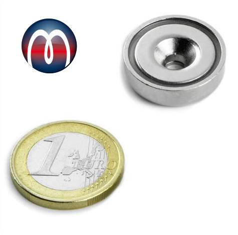 Magneti Al Neodimio Con Base Acciaio - 5 Pezzi Ø20x7mm, Foro Svasato, Portata 7kg Ciascuno - Foto 3