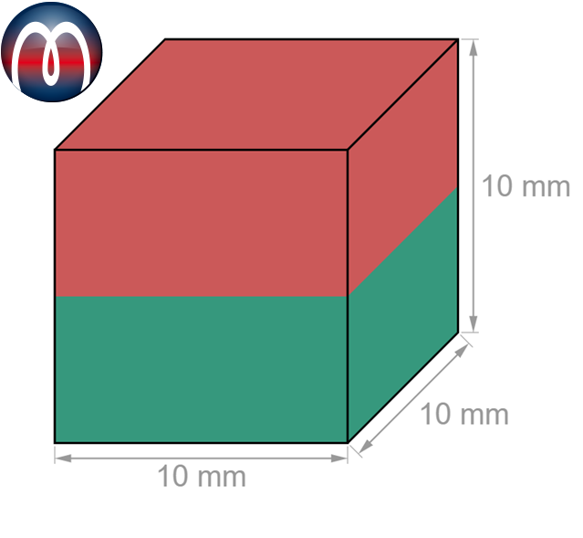 Neodym Magnete 10 x 10 x 10 mm NdFeB N42, Würfelmagnet Magnetwürfel, Nickel - hält 7,0 kg