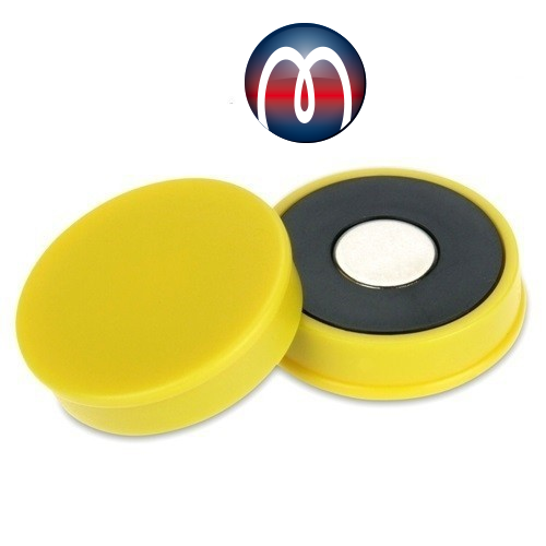 Aimant rond néodyme pour tableau avec capuchon en plastique Ø 30 x 8mm,  vert - tient 2,7 kg | Magnosphere Shop