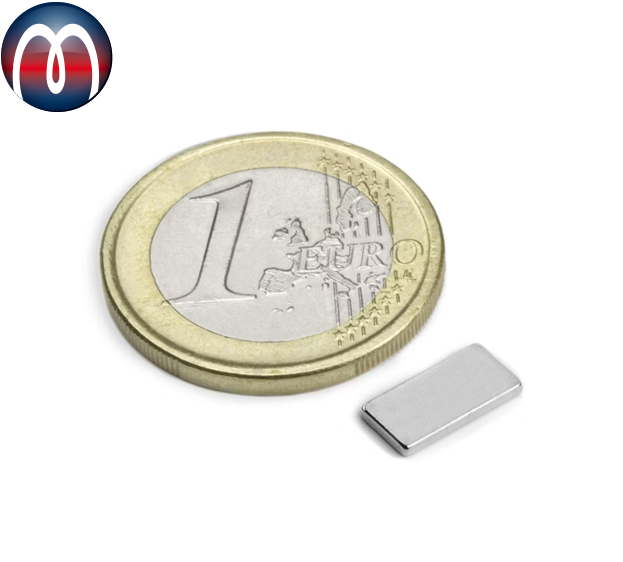 5 Calamite Al Neodimio N40 A Blocco 30x10x5 Mm, Forza 6,5 Kg, Rivestimento Nichel