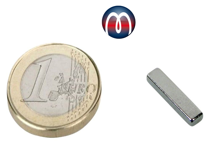 Neodym Quadermagnet 18 x 3 x 4 mm Magnet-Quader N48H Nickel - hält 2,0 kg