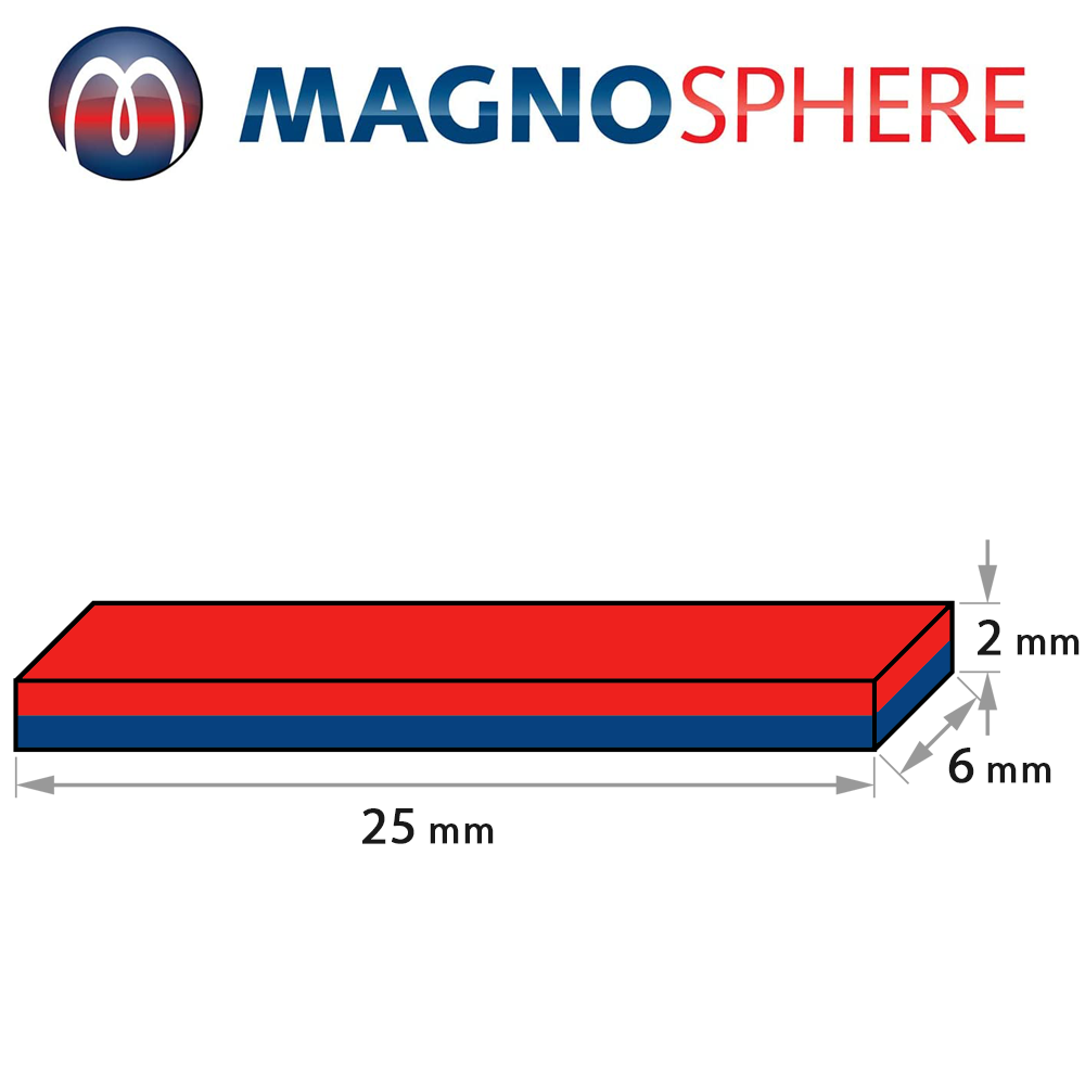 Quadermagnet 10x2x2mm Neodym 45SH