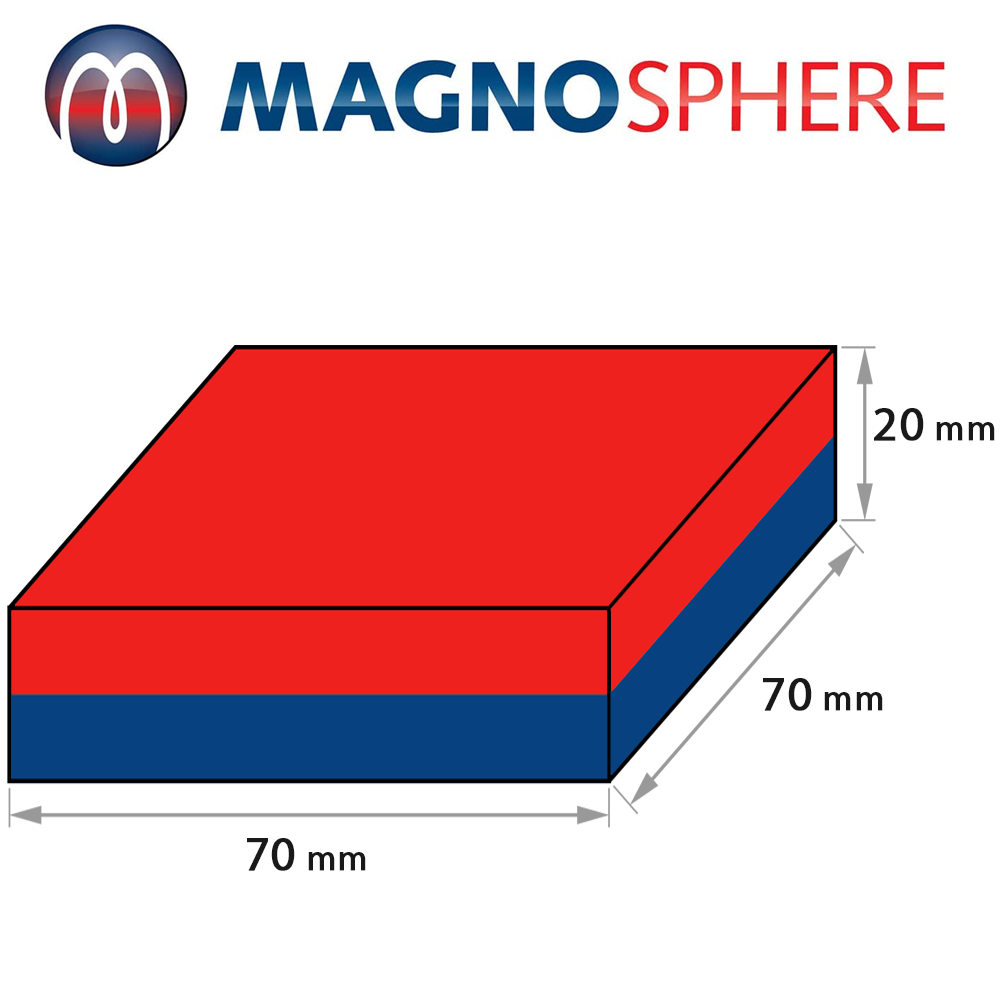 Neodym Quadermagnet 20 x 20 x 5 mm Magnet-Quader N45 Nickel - hält 6,0 kg | Magnosphere Shop Neodym Quadermagnet 20 x 20 x 5 mm Magnet-Quader N45 Nickel - hält 6,0 kg | Magnosphere Shop