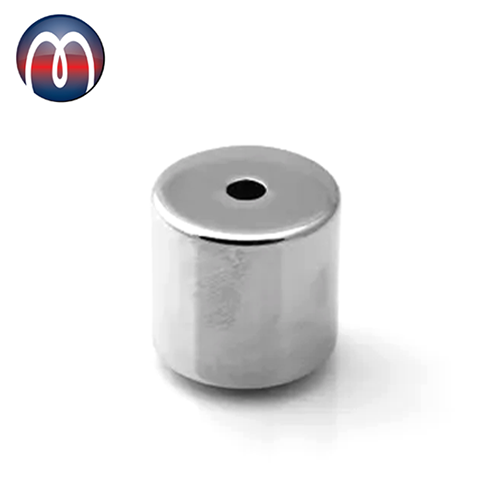 Neodym Ringmagnet N52 Ø 25 OD mm x Ø 5,5 ID mm x H 20 mm - M5 Nickel - hält 26 kg