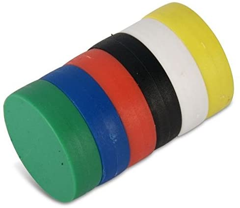 Aimants néodyme étanches, disques magnétiques, aimants ronds avec revêtement plastique 22,0 x 6,0 mm colorés, force d'adhérence 4,1 kg, aimant néodyme, aimant étanche adapté à une utilisation en extérieur, disque rond magnétique antirouille