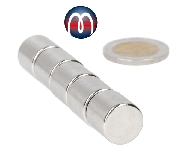Produktbild von Vasalat Rundmagnet-Set – 12-teilig: 6 Neodym-Magnete ø15 Mm + 6 Metallscheiben Mit Senkbohrung, Haltekraft 3 Kg