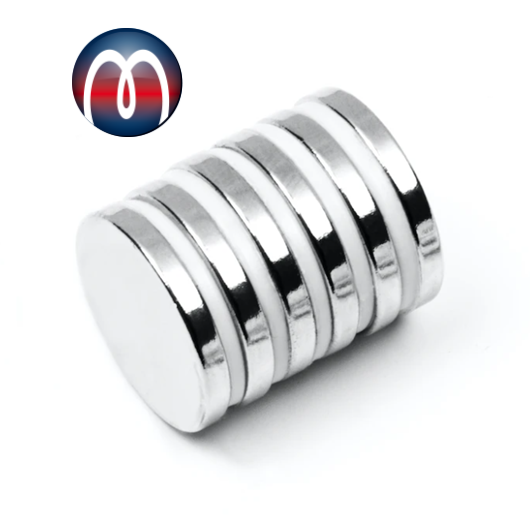 Scheibenmagnet Rundmagnet Ø 15 mm, Höhe 2 mm Neodym (NdFeB) N42 - hält 2,1 kg