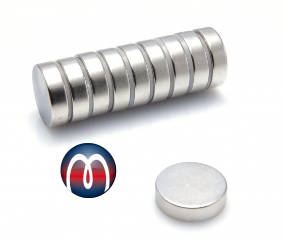 Disc magnet Ø 18 mm, height 5 mm Round Neodymium Magnet N45 Nickel - holds  4,3 kg | Magnosphere Shop
