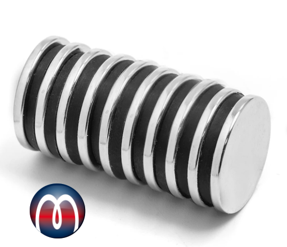 Scheibenmagnet Rundmagnet Ø 20 mm, Höhe 2 mm Neodym (NdFeB) N45 - hält 2,5 kg