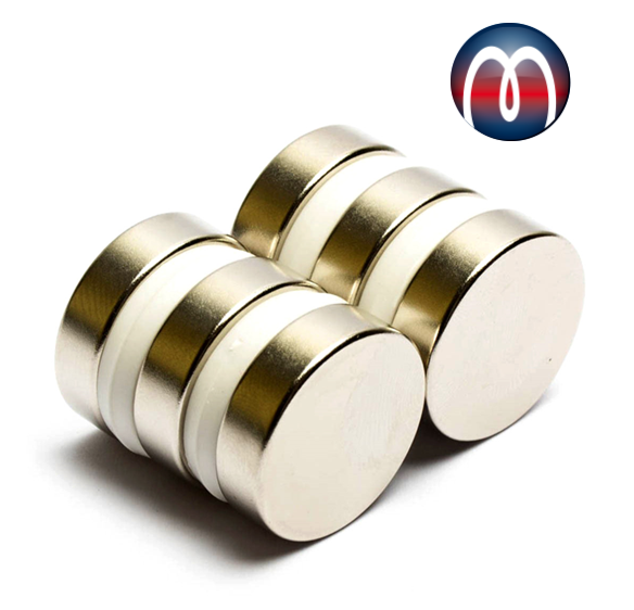 Scheibenmagnet Rundmagnet Ø 25 mm, Höhe 7 mm Neodym (NdFeB) N42 - hält 12 kg