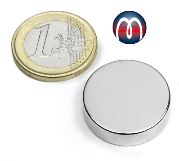 Scheibenmagnet Rundmagnet Ø 25 mm, Höhe 7 mm Neodym (NdFeB) N42 - hält 12 kg