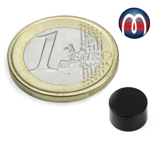 Disc magnet Ø 8 mm, height 5 mm Round Neodymium Magnet N45 Epoxi - holds 2,5 kg