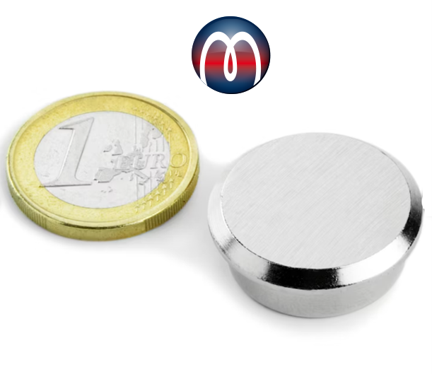 Magnete al neodimio in vaso d'acciaio Ø 25 x 9 mm, Magnete Memo Office forti - tiene 14 kg