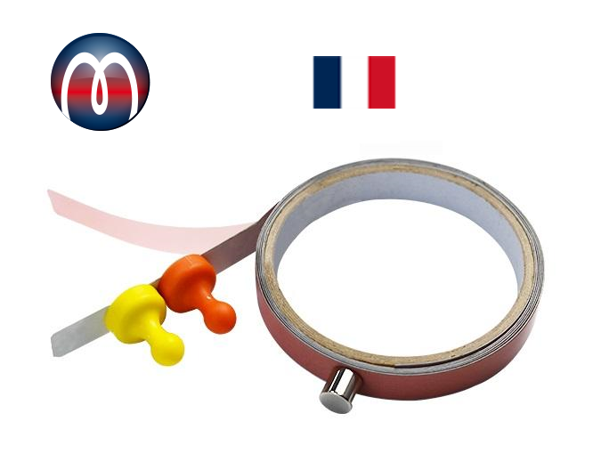 Ruban-metallique-auto-adhesif, Bande métallique auto-adhésif en mousse, Ruban Ferreux pour Aimants, Aimant Puissant acier Métallique, Bande d'acier autoadhésive