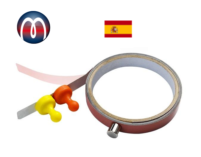 Cinta Metálica Autoadhesiva, Cinta de Acero para Imanes, Tira Metalica, Tira Metalica de Acero, Imán Cinta metálica adhesiva, Bandas de metal flexible plastificado de color blanco