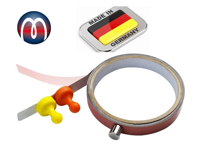 Metallhaftband, Stahlband selbstklebend weiß, Selbstklebendes Metallband für Magnete, Wandleiste, Metallleiste, Ferroband, Eisenfolien Ferrofolien selbstklebend, Ferrofolie weiß matt, Ferrofolie weiß glänzend, Ferrofolie weiß abwischbar, Ferrofolie roh-braun unbeschichtet, Eisenfolie, Whiteboardfolie, Pinnwand, Wandtafeln Magnet Magnete Neodym Haftgrund, Metallfolie, Magnet, Magneten